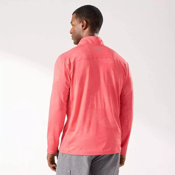 Tommy Bahama Mens XL Delray Frond Lightweight Half Zip Pullover Dubarry Coral - Picture 2 of 7